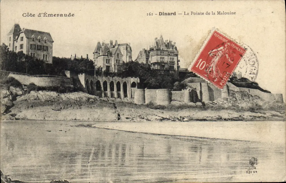 Dinard — A Ponta da Malouine — Costa da Esmeralda — editor H. Le Maillot, n°161 - Frente