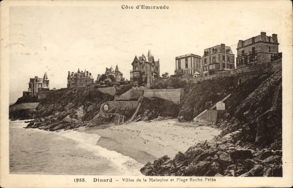 Dinard — Côte d'Émeraude — Villas de la Malouine und Roche Pélée — 1988 - Vorderseite