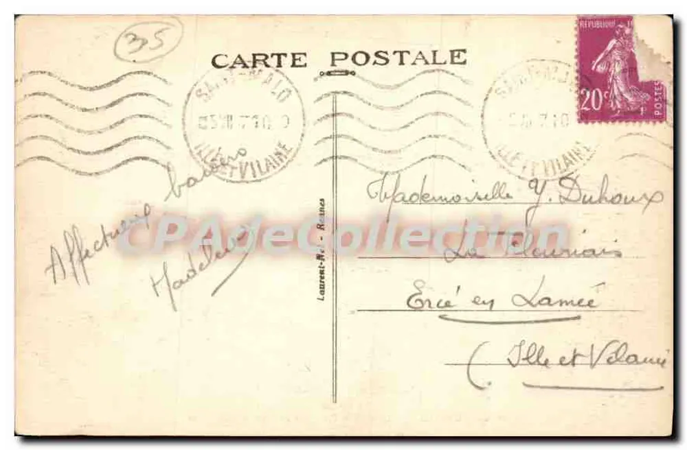 Dinard — Côte d'Émeraude — Villas de la Malouine und Roche Pélée — 1988 - Rückseite