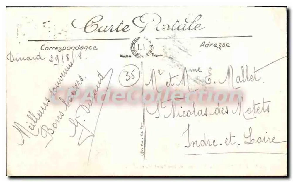 Dinard — La Malouine, in der Ferne Saint-Malo — Verlag L. L. - Rückseite