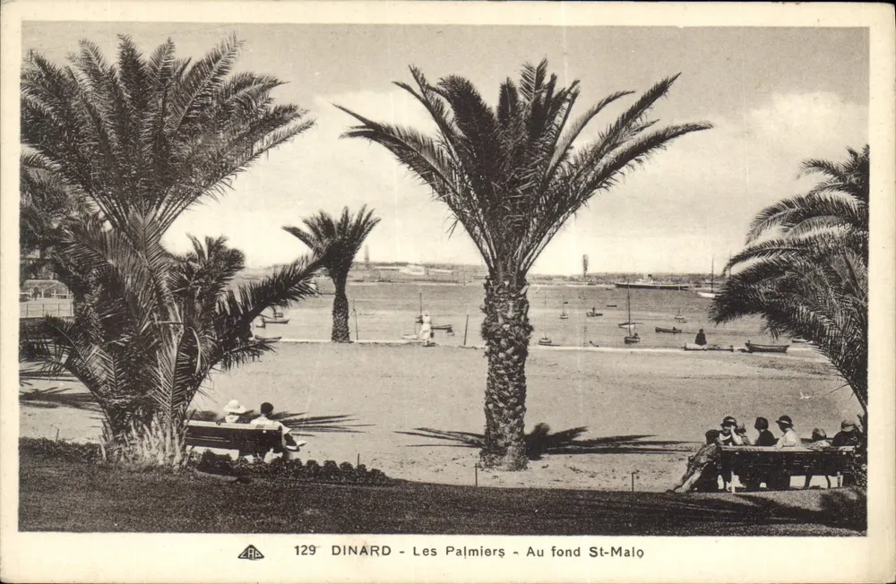 Dinard - Die Palmen - Im Hintergrund St-Malo — Verlag C° des Arts Photogéniques, Straßburg, Nr. 129 - Vorderseite