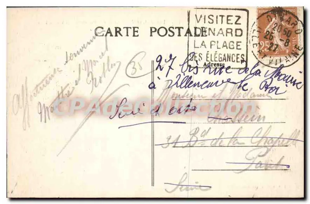 Dinard (I.-et-V.) — Die Digue-Promenade und die Casinos — A. Lamiré, Verleger, Rennes - Rückseite