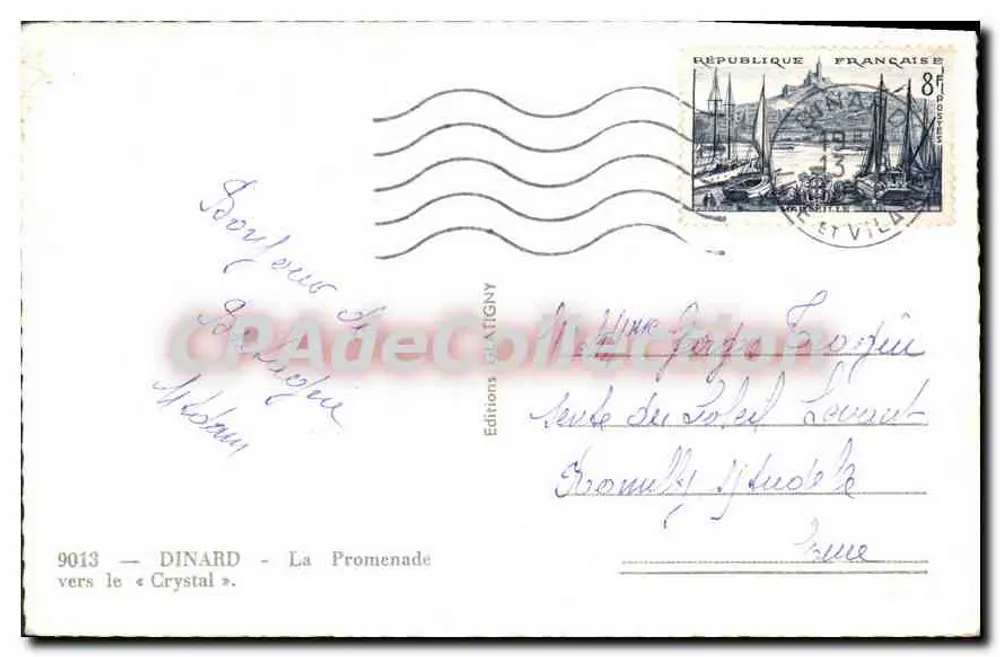 Dinard — A Promenade em direção ao « Crystal » — Edições Châtigny n°9013 - Verso