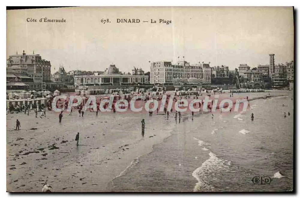 Dinard — A Praia — Costa da Esmeralda — Editor E.D. n°678 - Frente