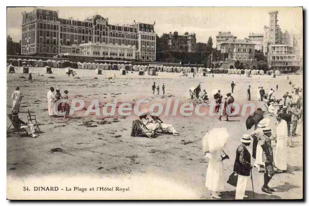 Dinard - A Praia e o Hotel Royal — editor J. Nouzais, Nantes, n°34 - Frente