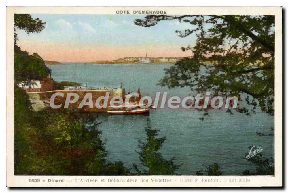 Dinard — A Chegada e o Desembarque das Lanchas — No distante, Saint-Malo - Frente