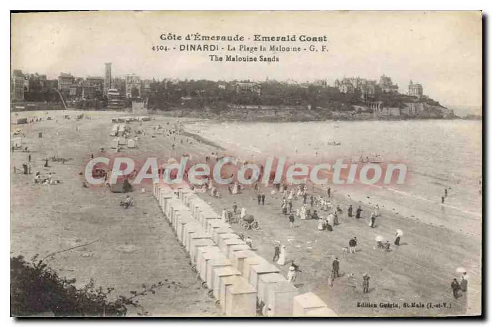 Dinard - A Praia da Malouine - Edição Guériu, St-Malo (1.-et-V.) - Frente
