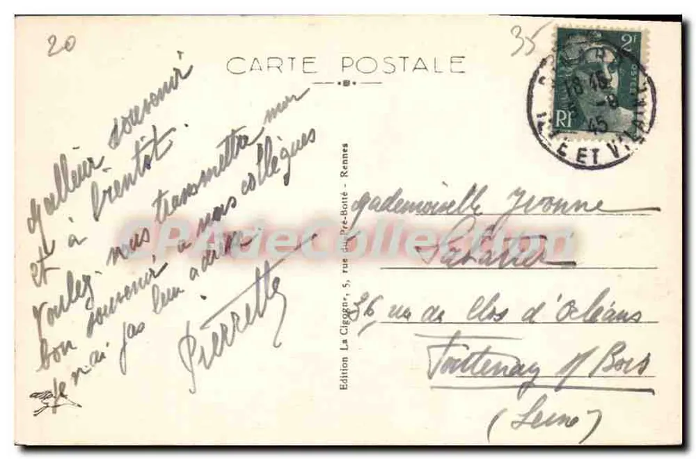 DINARD — A Petite Cale — Edição La Cigogne, Rennes, n°710 - Verso