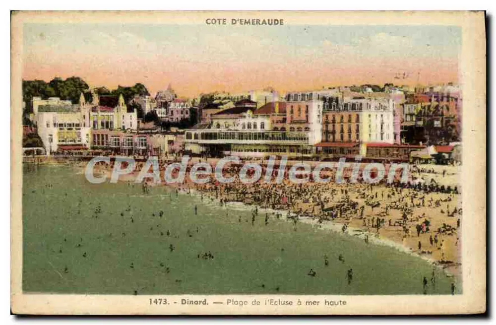 Dinard — Praia da Ecluse com maré alta — Edição Marny, Rennes, n° 1473 - Frente