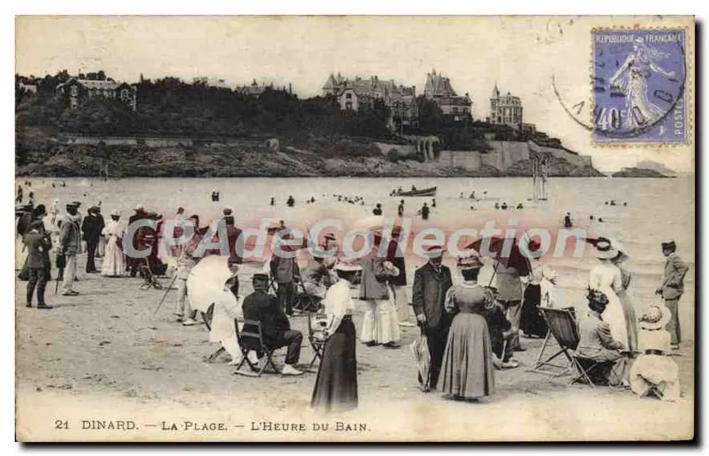 Dinard — A Praia — A Hora do Banho — Editor não identificado, n° 21 - Frente