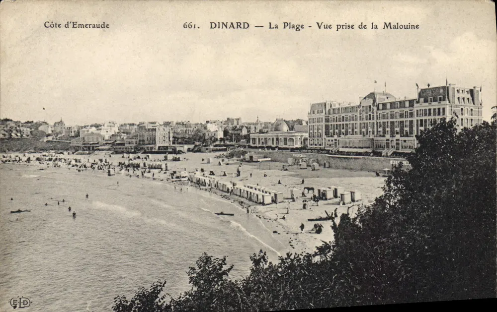 Dinard — Die Strandpromenade — Ansicht vom Malouine — Küste der Smaragden, Nr. 661 - Vorderseite