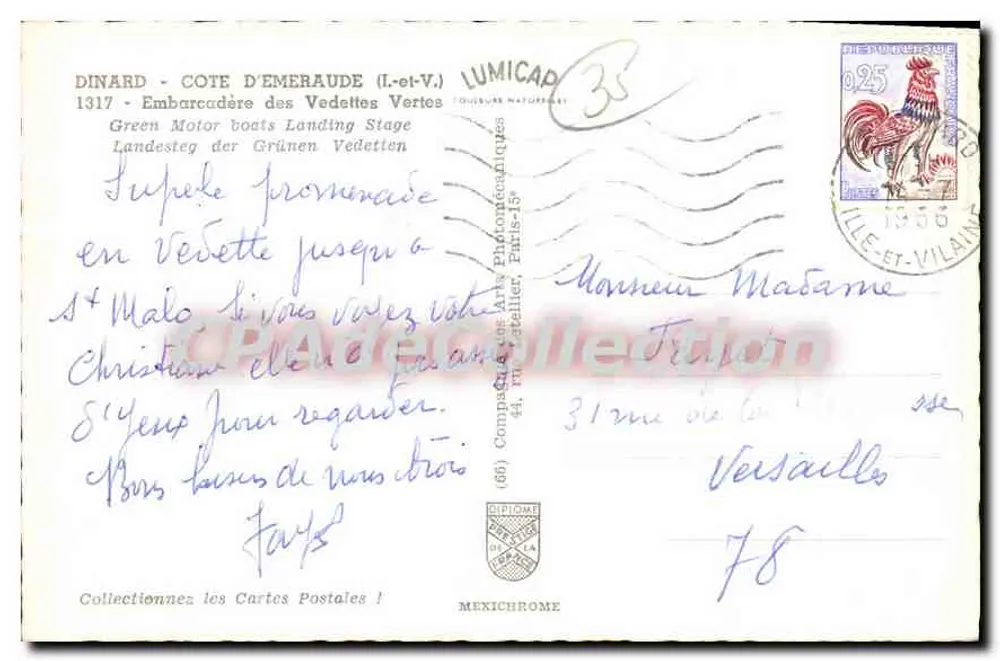 Dinard - Costa da Esmeralda — Embarcadouro das Vedettes Verdes — LUMICAP - Verso