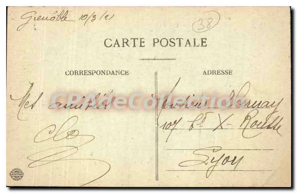 Grenoble — Der Cours Saint-André — Die Forts Rabot und de la Bastille — CI A. V. - Rückseite