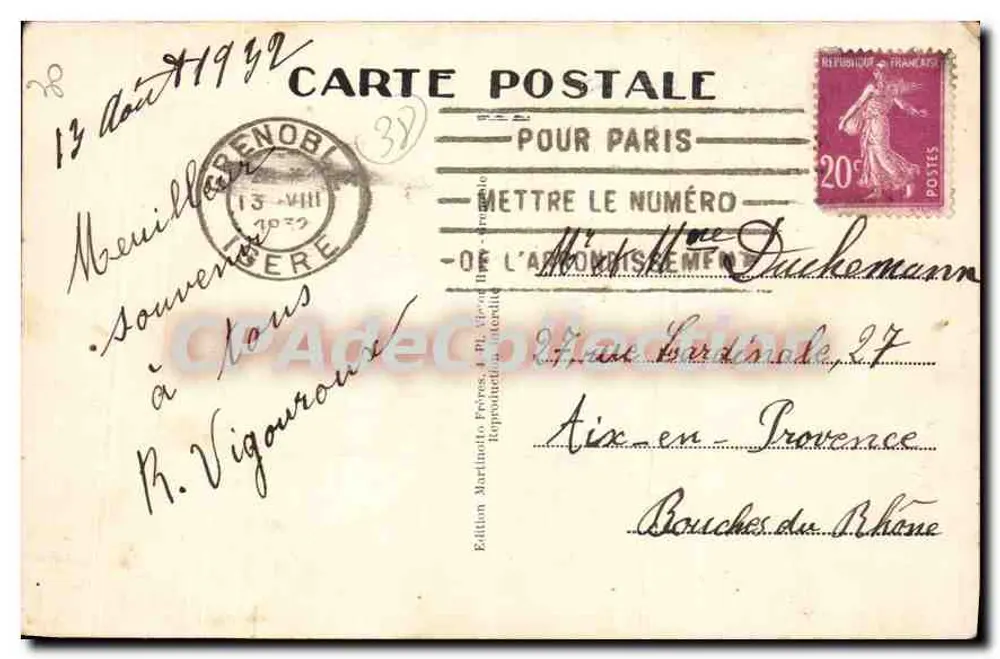 Grenoble — A Place Grenette — O St-Eynard - Verso