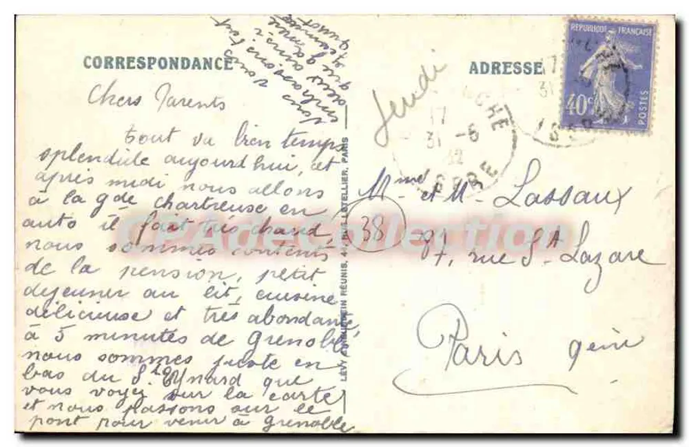 Grenoble — O Santo Eynard — ND - Verso
