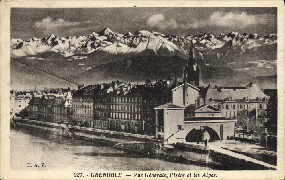 Grenoble — Allgemeiner Blick, die Isère und die Alpen — Cl. A. V. n° 027 - Vorderseite