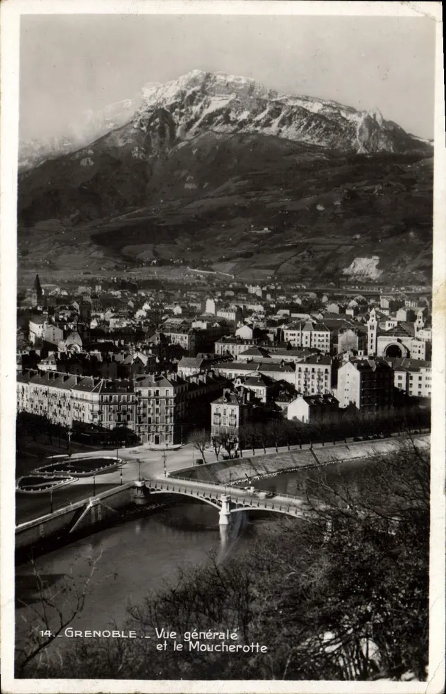Grenoble — Vista geral e o Moucherotte — Edição de Grenoble, n°14 - Frente