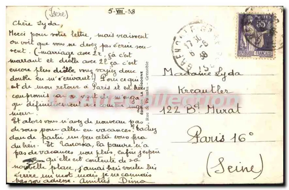 Grenoble — Vista geral e o Moucherotte — Edição de Grenoble, n°14 - Verso