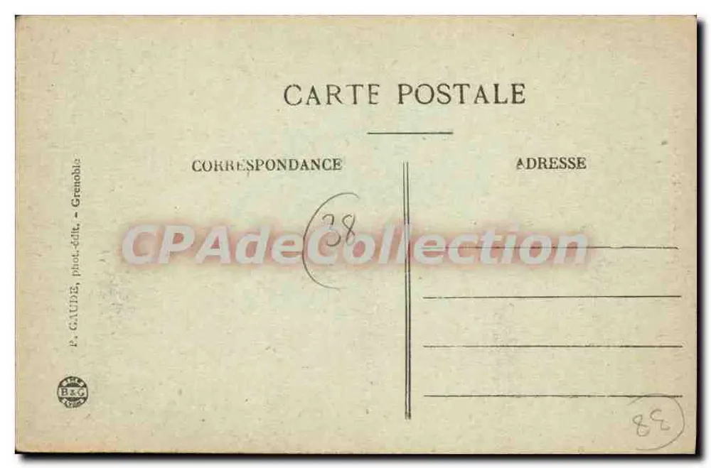 Grenoble — Estátua da Vedette Gauloise — P. CLAUBE, fot. edit., Grenoble, n° 121 - Verso