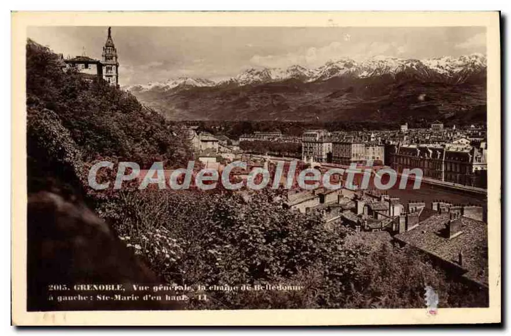 Grenoble — Vista geral, a cadeia de Belledonne à esquerda : Ste-Marie d'en haut — Levy et Neurden Reims, n° 38 - Frente