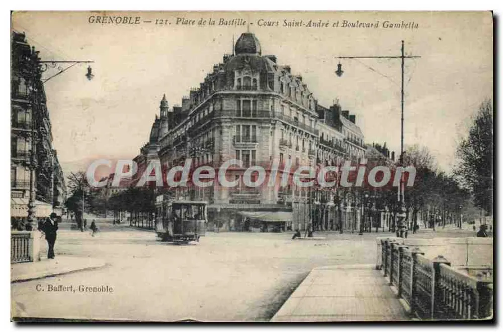 Grenoble — Place de la Bastille - Cours Saint-André und Boulevard Gambetta — C. Baffert, Grenoble - Vorderseite