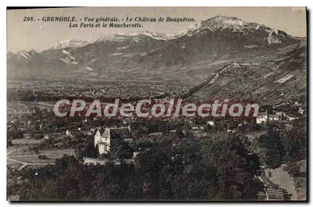 Grenoble - Vista geral - O Castelo de Bouquéron. Os Fortes e o Moucherot. - Frente