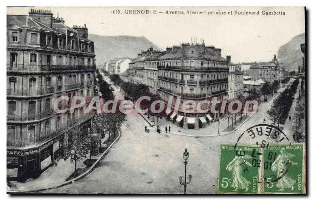 Grenoble — Avenue Alsacienne und Boulevard Gambetta — P. GAUDE, phot.édit. - Grenoble - Vorderseite