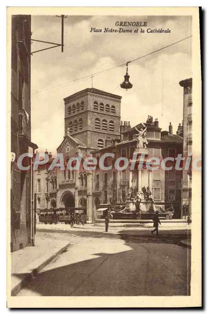 Grenoble — Place Notre-Dame und die Kathedrale — Edition Martinono Frères, Grenoble - Vorderseite