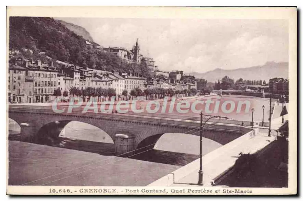 Grenoble - Pont Gontard, Quai Perrière und Ste-Marie — A. Mollaret, n° 10.646 - Vorderseite
