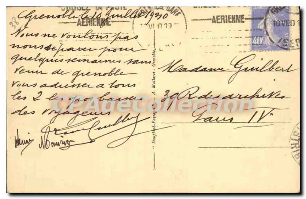 Grenoble - A Place Grenette e o St-Eynard — Editor: 10.543 - Verso