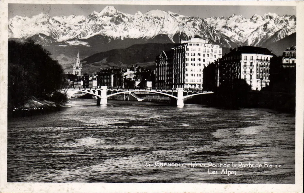 Grenoble (Rhône) — Pont de la Porte de France — Les Alpes - Vorderseite