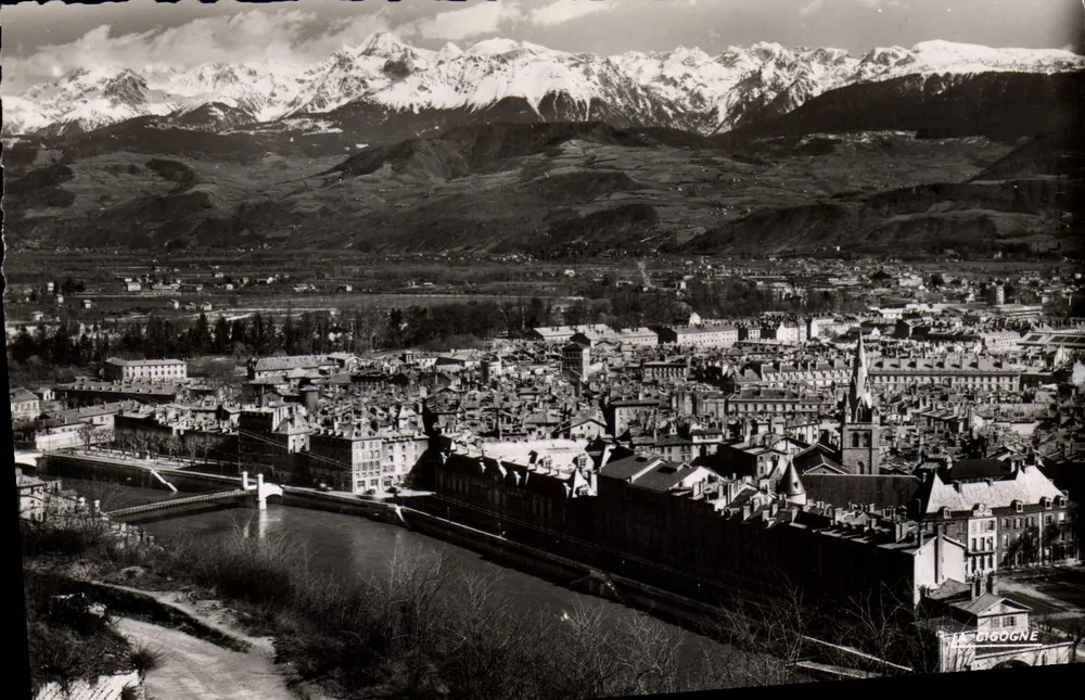 Grenoble (Isère) — Allgemeiner Blick und die Belledonne-Kette — Editions André LECONTE - Vorderseite