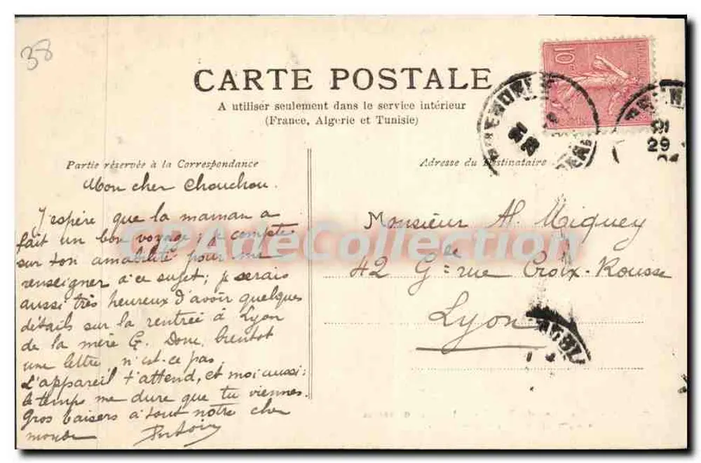 Grenoble — zachód słońca nad rzeką Isère — G. Oddoux - Rewers