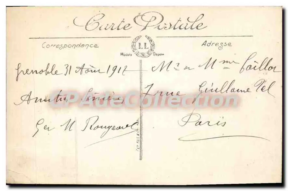 Grenoble — Vista geral e o Moucherotte visto de Sainte-Marie d'En-Haut — LL, n°115 - Verso