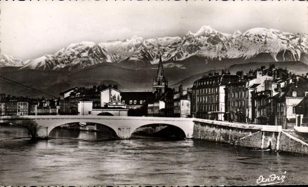 Grenoble — Pont Marius Gontard und die Alpen — Édition d'Art André - Vorderseite