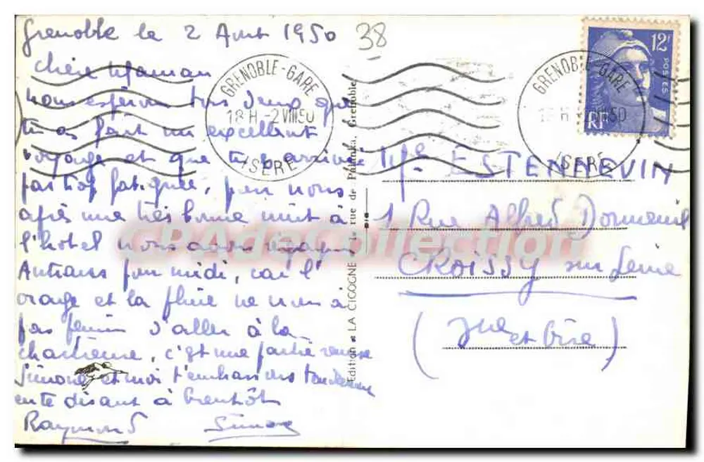 Grenoble (Isère) — Vista geral e o Mouche ratte — Édition La Cioigne, n°18 - Verso