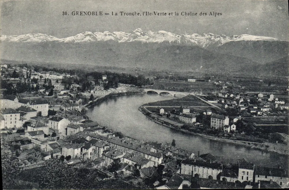Grenoble — la Tronche, die Grüninsel und die Alpenkette — E. Gaude, Fotografie-Hilfskraft - Vorderseite