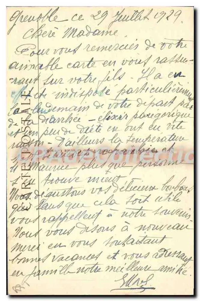 Grenoble — Monument errichtet zur Ehre der drei Dauphinois-Orden — Verlag Frégé - Rückseite