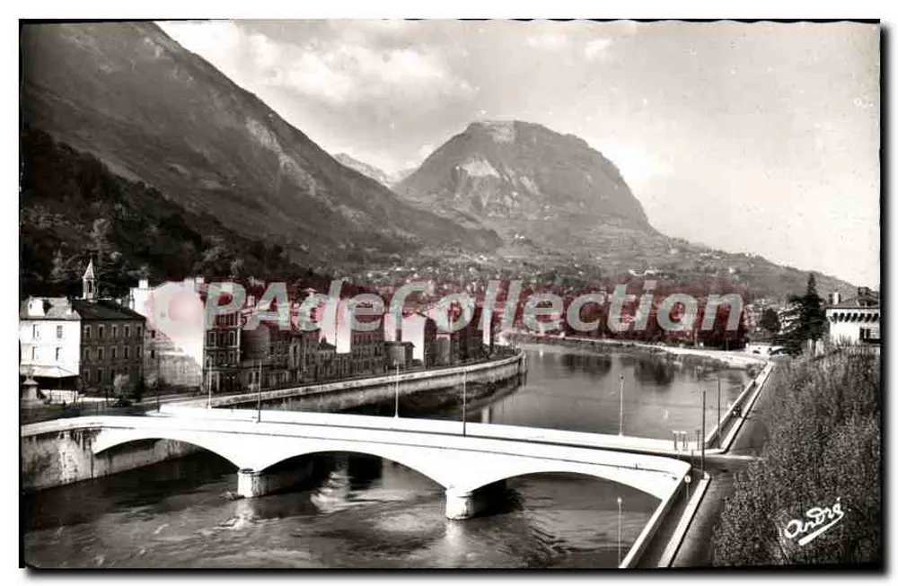 Grenoble — Ponte da Cidadela — vista sobre a Isère e o Saint-Eynard (Alt. 1320 m.) — Édition d'Art Grenoble - Frente