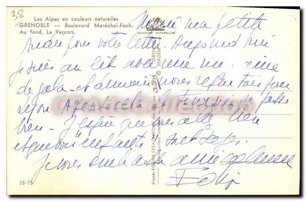 Grenoble — Boulevard Maréchal-Foch — Die Alpen in natürlichen Farben - Rückseite