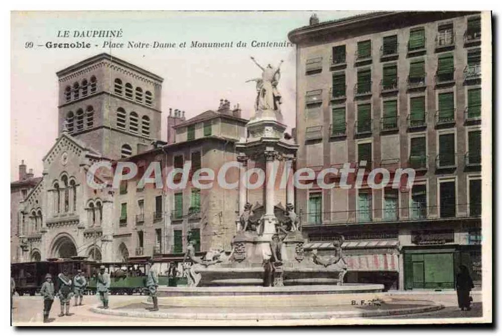 Grenoble - Place Notre-Dame und Monument des Centennaires — B.F. 99 - Vorderseite