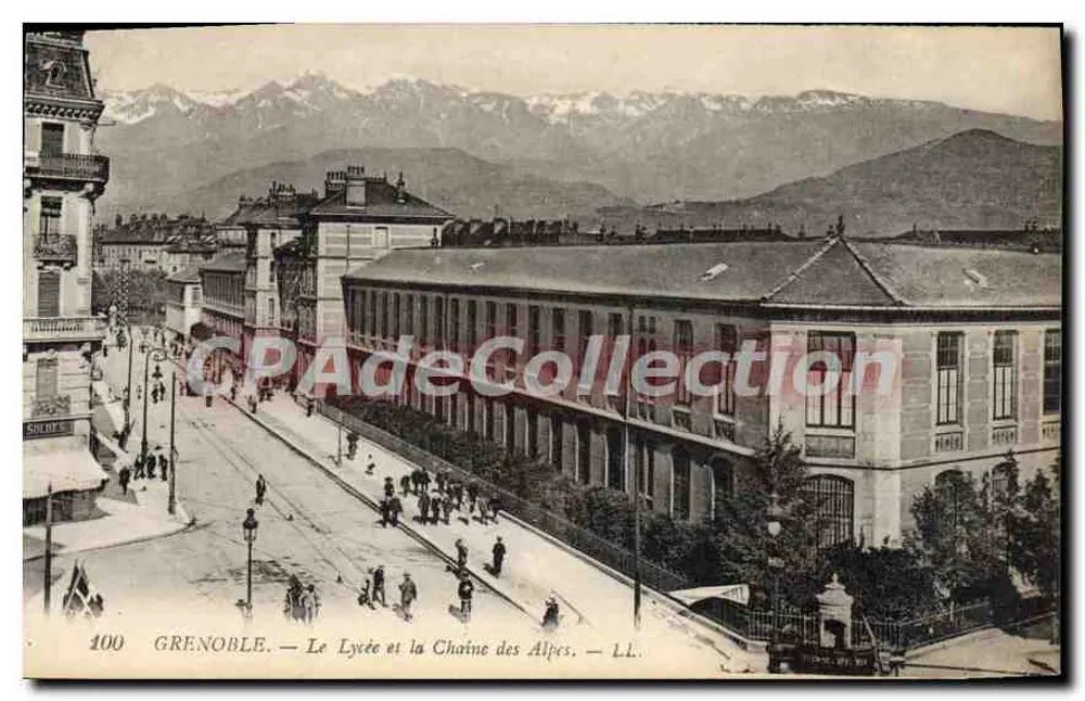Grenoble — Das Lycée und die Alpenkette — LL. - Vorderseite