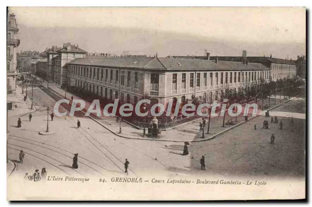 Grenoble — Cours Lafontaine - Boulevard Gambella - Das Lycee - Vorderseite