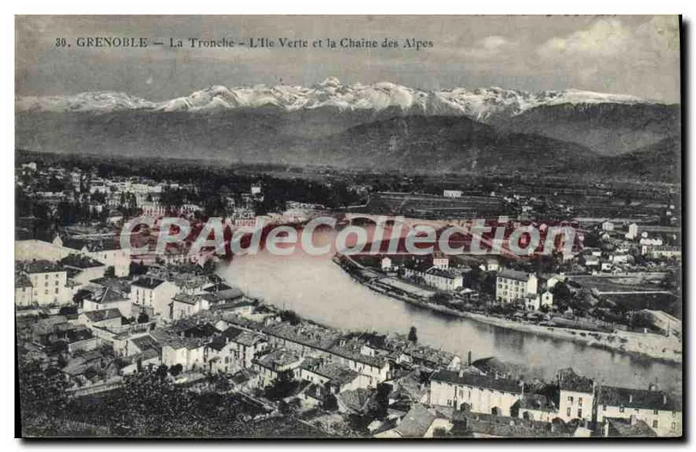 Grenoble — La Tronche — Die grüne Insel und die Alpenkette — P. G. photo-Verlag Grenoble - Vorderseite