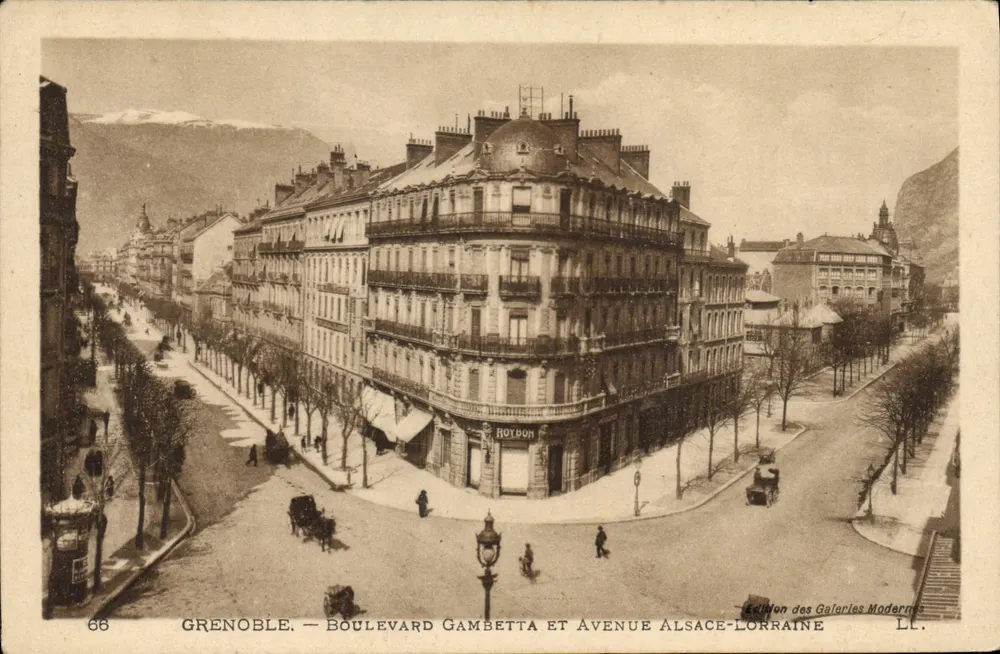 Grenoble — Boulevard Gambetta und Avenue Alsace-Lorraine — Édition des Galeries Modernes LL. - Vorderseite