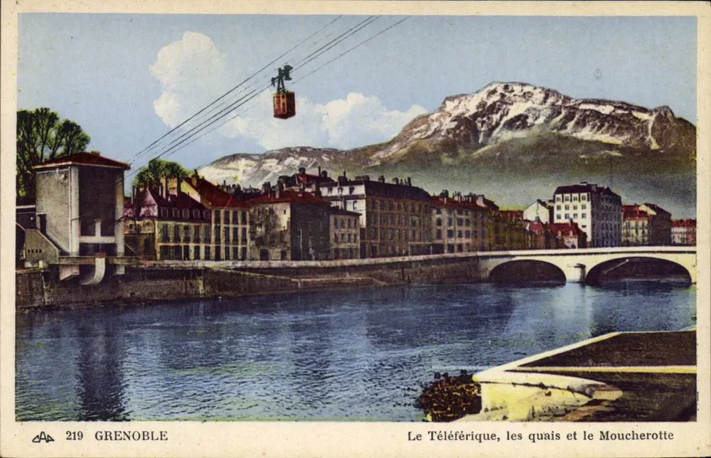 Grenoble — Der Seilbahn, die Ufer und der Moucherotte — Vintage Postcard/Antike Ansichtskarte Arts Photomécanique, Paris - Vorderseite