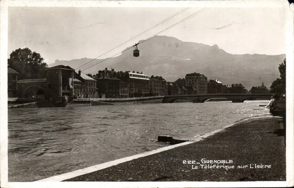 Grenoble — O Teleférico sobre a Isère — Edição La Cigogne - Frente