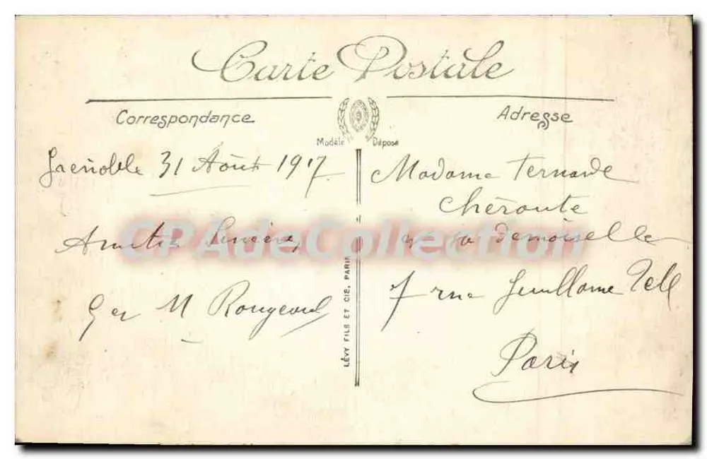 Grenoble — Avenuen der Station und Elsass-Lothringen — Die Alpen — LL. — Verleger LL. - Rückseite