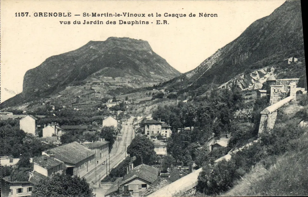 Grenoble — St-Martin-le-Vinoux und das Césque de Néron vom Jardin des Dauphins aus gesehen — E.R. - Vorderseite