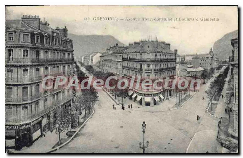 Grenoble — Avenue Alsace-Lorraine und Boulevard Gambetta — CPAdeCollection - Vorderseite